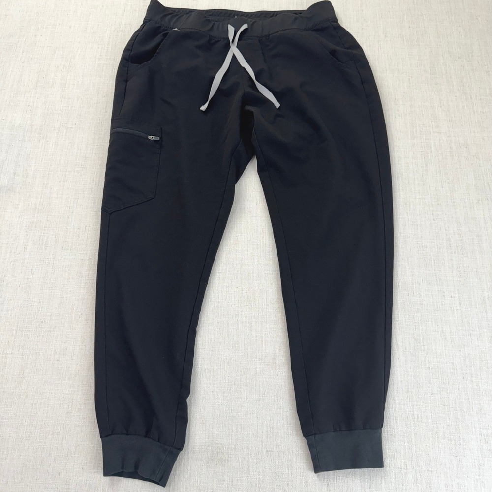 FIGS Technical Collection Zamora Jogger Scrub Pants Black Women Large W18SW2005